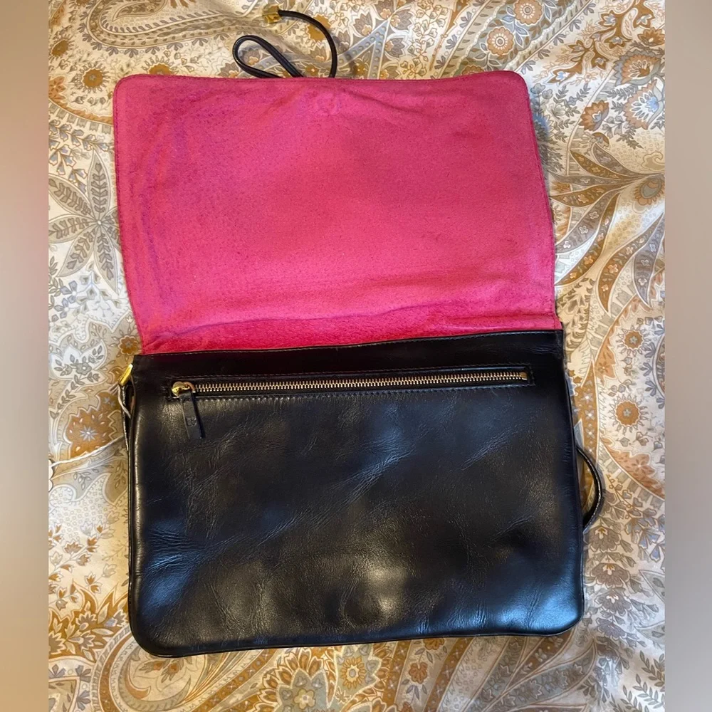 Kate Spade Calf Hair Leather Pink Suede Clutch Handbag - Picture 4 of 7